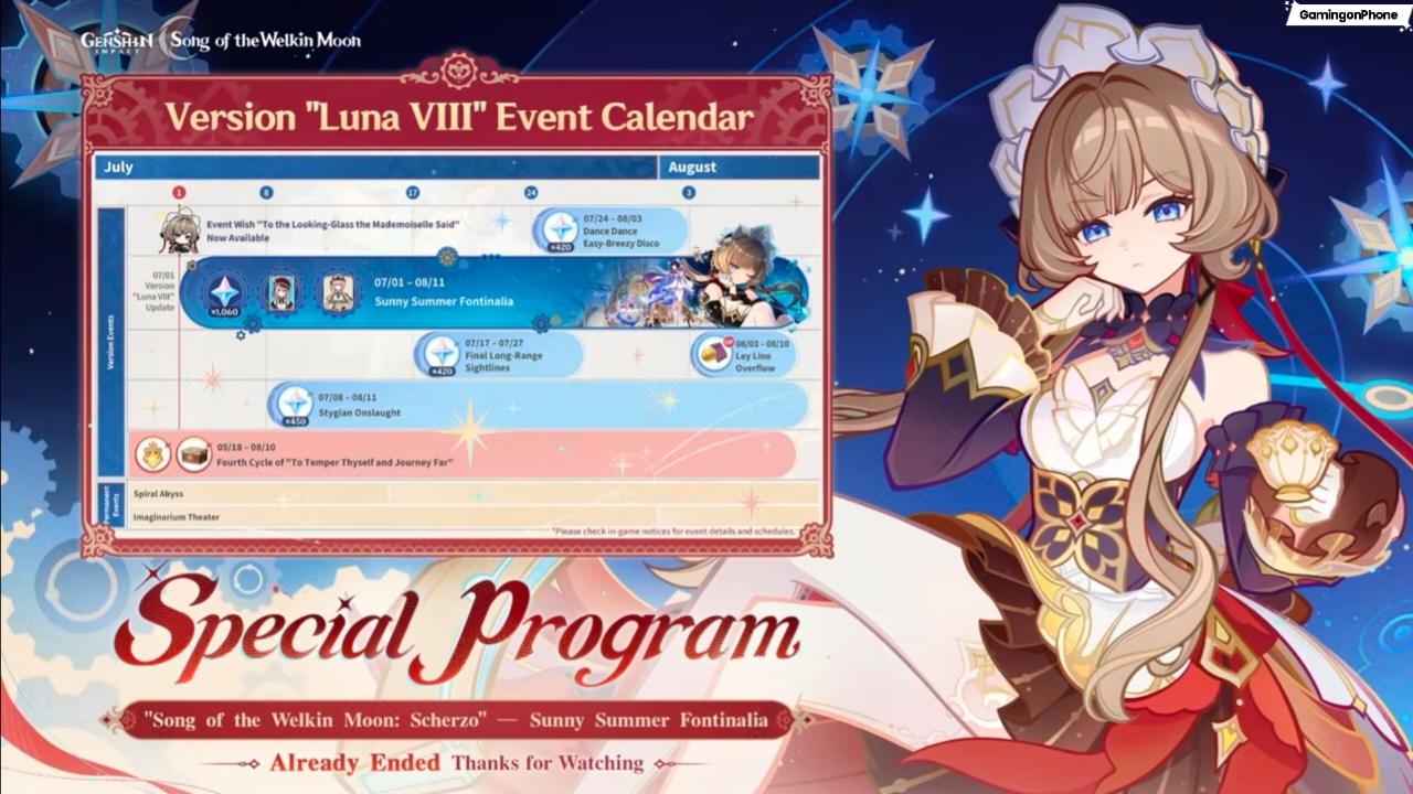 Genshin Impact Version 6.7 Event Calendar: List of Events and Rewards